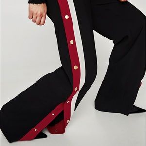 Zara Woman long Tear Away Snap Trousers Size Small